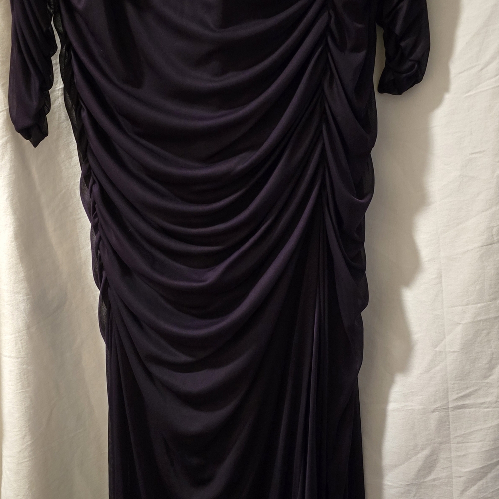 Adrianna Papell Ruched Maxi Dress in Deep Plum